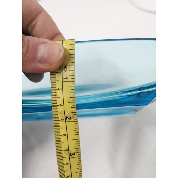 VTG Hazel Atlas Blue Glass Celery Dish Serving Tray Colony Square Rectangular - Picture 9 of 10